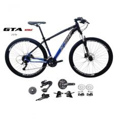 Imagem de Bicicleta Aro 29 Ksw Xlt Kit 2x9 Gta Sunrun Freio Disco K7 11/36 Pedivela 24/38d Garfo Com Trava - Preto/azul Tam.19