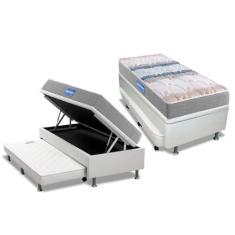 Imagem de Cama Box Baú C/Auxiliar Solteiro: Colchão Espuma Probel D45 Guarda Cos