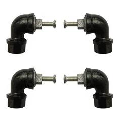 Imagem de LB-LAIBA Puxadores de armário de tubulação de água industrial, estilo industrial retrô para guarda-roupa, cômoda, armário, gaveta, móveis, puxadores de porta, ferragens de cozinha doméstica, 4 peças