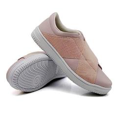 Imagem de Tenis Casual Feminino Calce Facil Liso sem Cadarço com Elasticos Cruzados