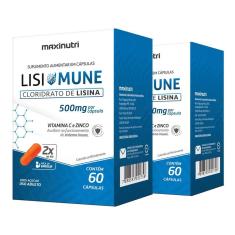 Imagem de Kit 2 Lisimune Lisina Vitamina C Zinco Maxinutri 60 Capsulas