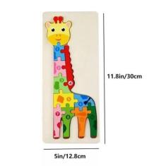 Imagem de Quebra Cabeça 3D Aprendendo Os Números Girafa Crianças - Crowned Store