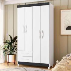Imagem de Guarda-Roupa Solteiro Âmbar Flex 4 pt 2 gv Branco