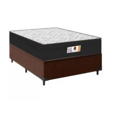 Imagem de Cama Box Suede Casal + Colchão Casal Prime Semi Ortopédico 58X138x188