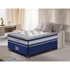 Imagem de Conjunto Cama Box Solteiro de Molas Ensacadas D33 com Pillow top Cama inBox Select 88x188x71 Azul