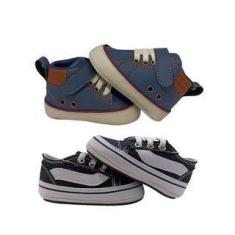 Imagem de kit 2 pares sapatinho bebê tênis em oferta envio imediato - Bicho de P