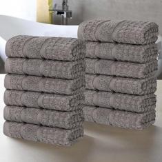 Imagem de Superior Conjunto de toalha de rosto de algodão/toalha de banho, zero torção, borda de waffle, toalhas faciais pequenas, spa, hotel, hóspedes, casa, básico de banheiro, pelúcia macia absorvente,