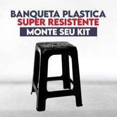 Imagem de Banqueta Plastico Banco Resistente Suporta Até 110 Kg inplast - 6821