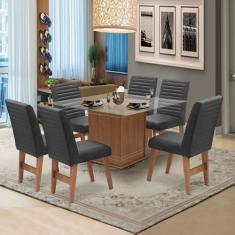 Imagem de Conjunto de Mesa para Sala de Jantar com 6 Cadeiras Tampo de Vidro Oni