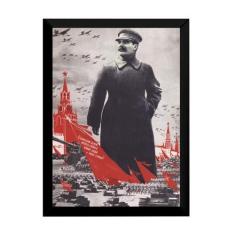 Imagem de Quadro Ussr Propaganda Comunista Stalin Poster Moldurado