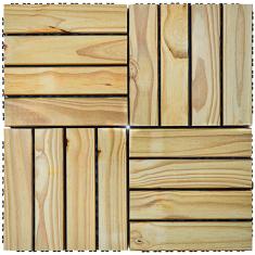 Imagem de Kit Deck De Madeira Modular Base Plástica Isabela 30cmx30cm Com 25 Placas Pinus Tratado