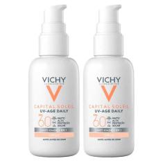 Imagem de Vichy UV-Age Daily Kit com 2 Unidades – Protetor Solar Facial com Cor FPS60 – 2.0 Kit-Unissex