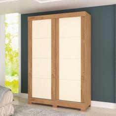 Imagem de Guarda Roupa 2 Portas 2 Gavetas Turim Atualle Móveis Canelato Rústico/Marrom Off White