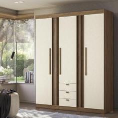 Imagem de Guarda-roupa Aurora 03 Portas com Pés Jatobá/areia