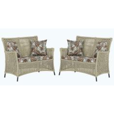 Imagem de 2 Sofás área Externa Igapó Alumínio Preta Corda Náutica E6 Rami