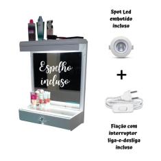 Imagem de Penteadeira Camarim Suspensa Jade Gaveta E Tampo De Vidro