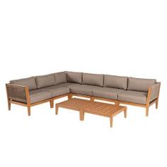 Imagem de Conj. Sofá De Canto Fendi Corda + Mesa Centro Cannes Mel - 72485 - Sun