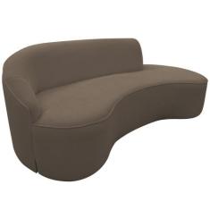 Imagem de Sofá Curvo 02 Lugares 150cm Eron Braço Direito Bouclé Marrom - Nexta C