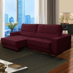 Imagem de Sofá Retrátil Reclinável 280 Cm 5 Lugares Mola Ensacada Orion Veludo V