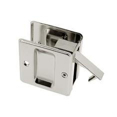 Imagem de idh by St. Simons 25410-014 Puxador de porta de passagem de bolso de latão sólido de qualidade premium, níquel brilhante