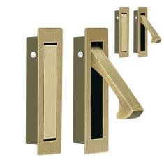 Imagem de HOMOTEK Puxador de porta de bolso embutido, puxador de porta nivelada de borda, puxador de dedo de porta oculto, ferragens de bolso modernas para porta deslizante, tamanho: 80 x 22 x 16 mm, aço