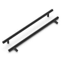 Imagem de Hickory Hardware Puxador de bar HH075599-MB com acabamento central em preto fosco, 256 mm, centro a centro