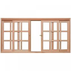 Imagem de Janela de Madeira de Correr 100x150cm Com Caixilho 9,4cm  EWK 394 Rondosul Marroml