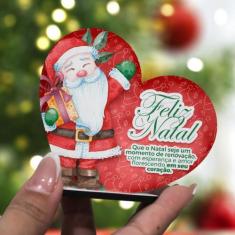 Imagem de Kit com 30 Enfeites de Natal em Formato de Coração  Decoração em MDF p