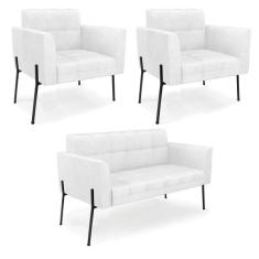 Imagem de Sof  Namoradeira E 2 Poltronas P  De Ferro Preto Elisa Corano