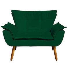 Imagem de Sofá Retrô Namoradeira Opala Suede Verde - D'Rossi