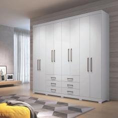 Imagem de Guarda-roupa Master Branco 8 Portas 6 Gavetas Cabideiro E Pés