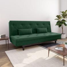 Imagem de Sofá Cama 3 Lugares em Suede Tokio Yescasa Verde/ Marrom