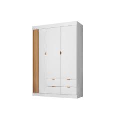 Imagem de Guarda Roupas Infantil Bebê Ayla 4 Gavetas 3 Porta Brc Acetinado - Phoenix Baby