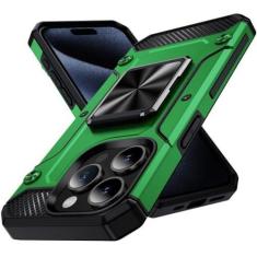 Imagem de Capa de telefone à prova de choque com suporte de anel giratório de 360° para iPhone 15 14 Plus 13 12 Pro Max Capa de preservação de plástico rígido, verde, para iPhone 12 Pro Max