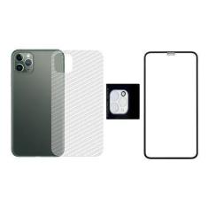Imagem de Pelicula 3D + Fibra Traseira + Pel Camera Para Tds Iphone 11 - Univers