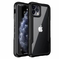 Imagem de Capa de telefone à prova de choque para iphone 12 11 13 pro max x xr capa transparente para iphone 7 8 plus 11 12 13 hard pc soft tpu capa completa, preto, para iphone 8