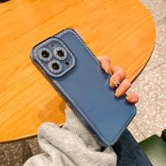 Imagem de Capa transparente luxuosa com diamante de cristal para iPhone 14 13 12 11 Pro Max X XR XS 7 8 Plus capa de silicone macia transparente e brilhante, azul Sierra, para iPhone 8