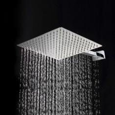 Imagem de Chuveiro Ducha Quadrada Square Slim Inox 30x30cm Com Braço