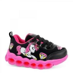 Imagem de Tênis Calce Fácil Led Pisou Piscou Unicórnio Grugui Infantil-Unissex