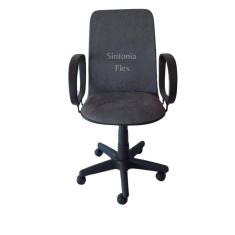 Imagem de Cadeira diretor giratória tecido suede cinza