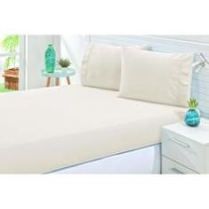 Imagem de Lençol Percal Algodão Solteiro 02 Peças Ponto Palito Palha
