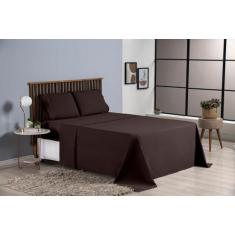 Imagem de Jogo De Lençol Casal 4 Peças 180 Fios Percal Com Elástico - Bela Casa