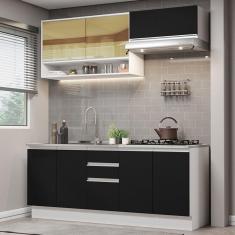 Imagem de Cozinha Completa 200003 Com Armário E Balcão Branco/Preto