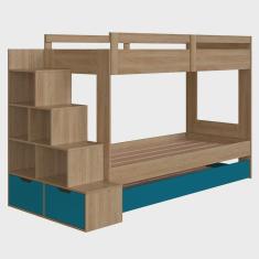 Imagem de Treliche Infantil Com Escada e Nichos Infix C06 Aveiro/Azul - Mpozenato