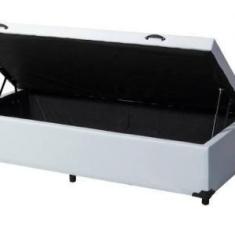 Imagem de Cama Box Baú Solteirão King Blindado Sintético Branco 203X96x42 Cm - I