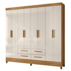 Imagem de Guarda Roupa Casal Flórida 8 Portas E 4 Gavetas Freijó Off White - Moval Freijó Off White