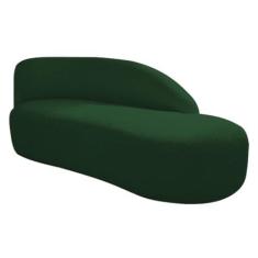 Imagem de Divã Recamier Curvo Luna 185cm Lado Direito Suede Verde