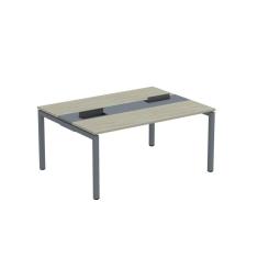 Imagem de Mesa Plataforma Dupla com Pé de Aço para Coworking 150x120 Pdc15/12/2p Nogueira Casablanca/Grafito