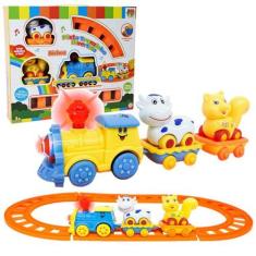 Imagem de Pista Trem De Brinquedo Bichos Esquilo Vaca Com Luz Música - DM TOYS