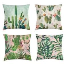 Imagem de Kit 4 capas de almofadas cactos 40x40